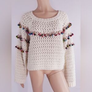 Women's Zara Boho pom-pom sweater
